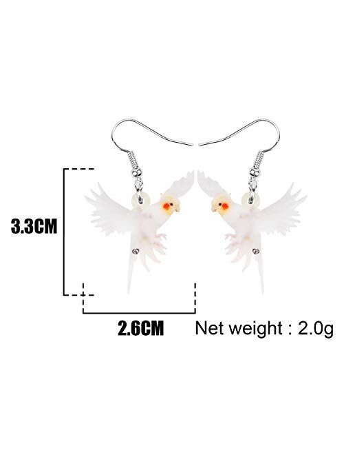 NEWEI Acrylic Flying Parrt Bird Dangle Earrings Big Long Drop For Women Sweet Animal Ornaments Jewelry Charm Gifts