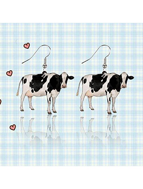 sfdeggtb 1 Pair Funny Acrylic Charm Cute Animal Earrings Dangle Jewelry for Women Girls, Funny Party Gifts Creative Daily Makeup Accessories