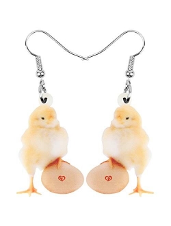 NEWEI Acrylic Sweet Chicken Eggs Chick Earrings Dangle Drop For Women Kids Farm Animal Pet Jewelry Gift Charm