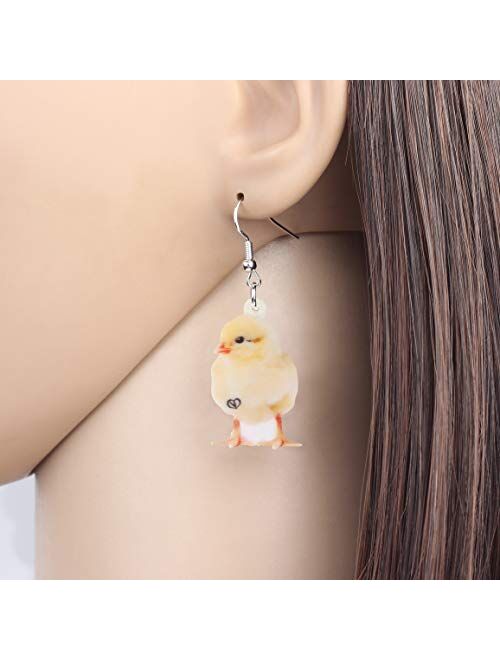 NEWEI Acrylic Sweet Chicken Eggs Chick Earrings Dangle Drop For Women Kids Farm Animal Pet Jewelry Gift Charm