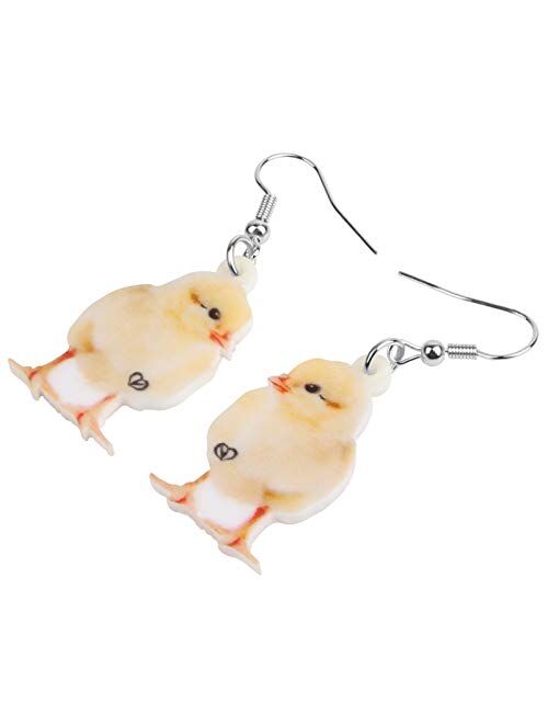 NEWEI Acrylic Sweet Chicken Eggs Chick Earrings Dangle Drop For Women Kids Farm Animal Pet Jewelry Gift Charm