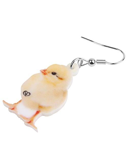 NEWEI Acrylic Sweet Chicken Eggs Chick Earrings Dangle Drop For Women Kids Farm Animal Pet Jewelry Gift Charm