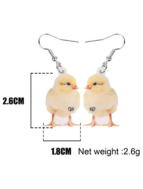 NEWEI Acrylic Sweet Chicken Eggs Chick Earrings Dangle Drop For Women Kids Farm Animal Pet Jewelry Gift Charm