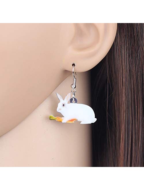 NEWEI Acrylic Fashion Easter Bunny Hare Rabbit Earrings Drop Dangle Animal Jewelry For Women Girl Gift Charm