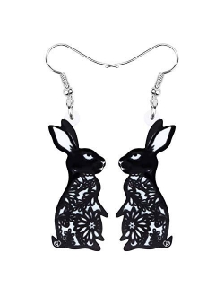 Acrylic Drop Dangle Easter Bunny Hare Rabbit Earrings Jewelry For Women Girls Kids Gift Charms