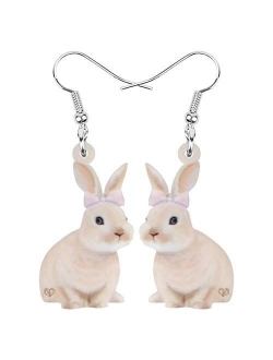 Acrylic Drop Dangle Easter Bunny Hare Rabbit Earrings Jewelry For Women Girls Kids Gift Charms