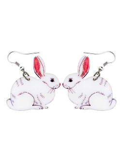 Acrylic Drop Dangle Easter Bunny Hare Rabbit Earrings Jewelry For Women Girls Kids Gift Charms