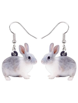 Acrylic Drop Dangle Easter Bunny Hare Rabbit Earrings Jewelry For Women Girls Kids Gift Charms