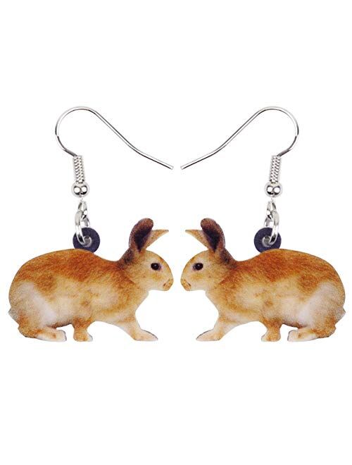 Bonsny Acrylic Drop Dangle Easter Bunny Hare Rabbit Earrings Jewelry For Women Girls Kids Gift Charms