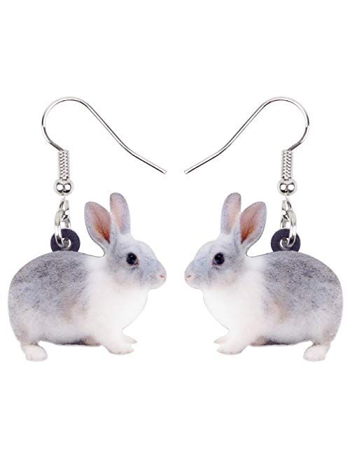 Bonsny Acrylic Drop Dangle Easter Bunny Hare Rabbit Earrings Jewelry For Women Girls Kids Gift Charms