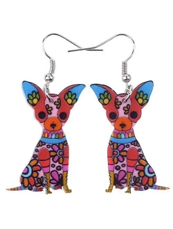 Acrylic Drop Chihuahuas Dog Pets Earrings Funny Design Lovely Gift For Girl Women Fashion Jewelry