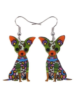 Acrylic Drop Chihuahuas Dog Pets Earrings Funny Design Lovely Gift For Girl Women Fashion Jewelry