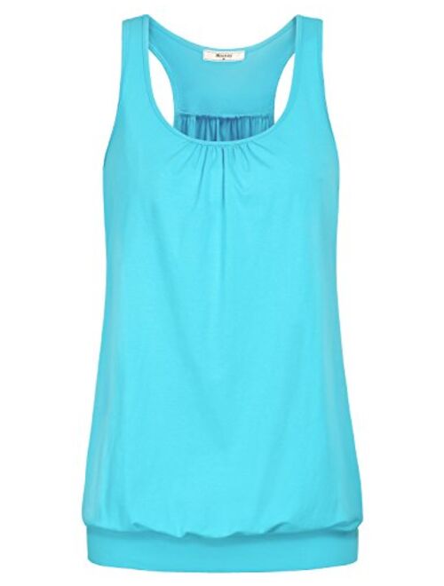 Miusey Womens Sleeveless Round Neck Loose Fit Racerback Yoga Tank Top