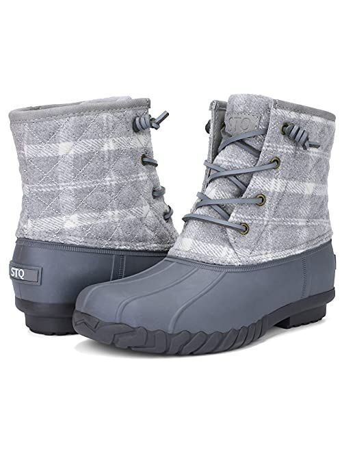STQ Duck Boots for Women Waterproof Winter Boots Quilted Snow Boots