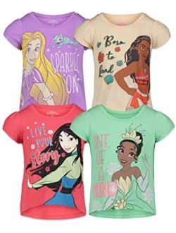 Princess Belle Ariel Cinderella Jasmine 4 Pack Graphic T-Shirts