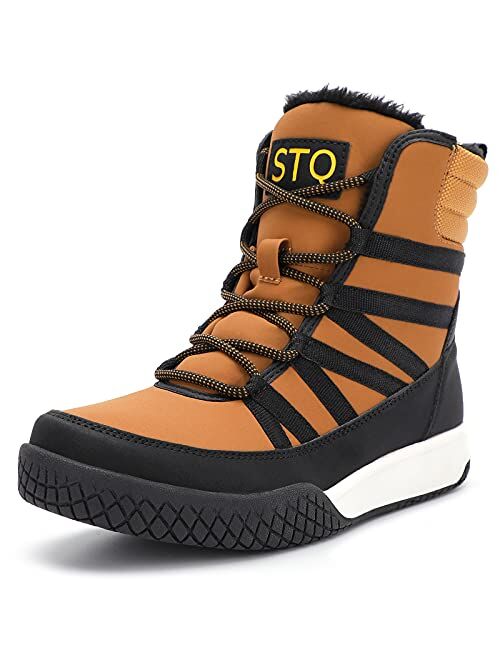 STQ Women's Winter Hiking Boots Zip Up Lightweight Cozy Ankle Bootie with Laces