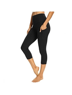 GAYHAY High Waist Yoga Pants with Pockets for Women - Tummy Control Workout Running 4 Way Stretch Capri Yoga Leggings