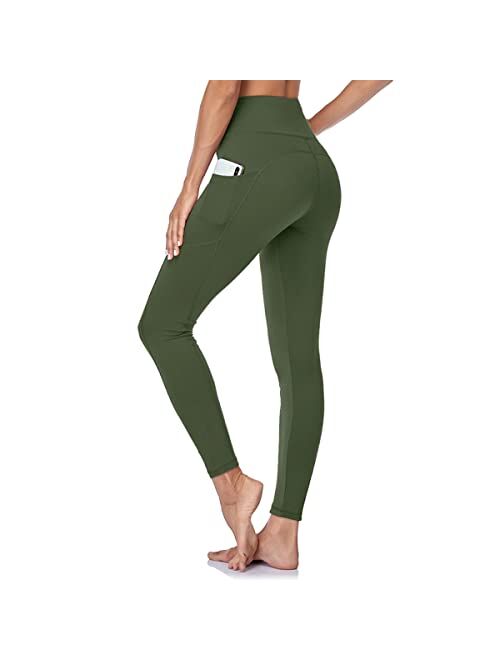 GAYHAY High Waist Yoga Pants with Pockets for Women - Tummy Control Workout Running 4 Way Stretch Capri Yoga Leggings