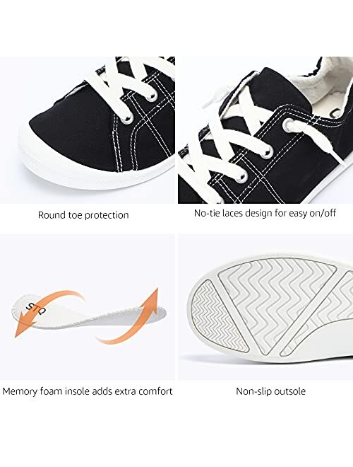 STQ Womens Slip On Sneakers, Comfort Casual Canvas Shoes