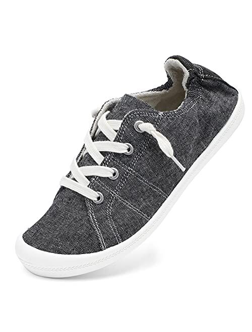 STQ Womens Slip On Sneakers, Comfort Casual Canvas Shoes