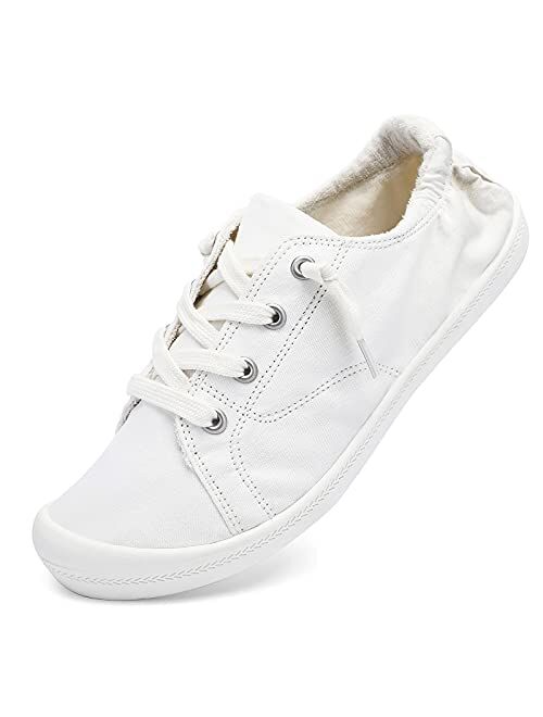 STQ Womens Slip On Sneakers, Comfort Casual Canvas Shoes