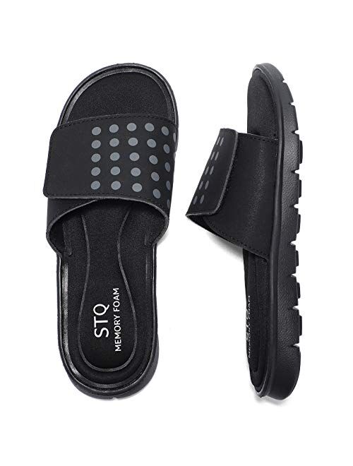 STQ Women Active Recovery Slide Sandals Post Exercise Memory Foam Comfort Slides