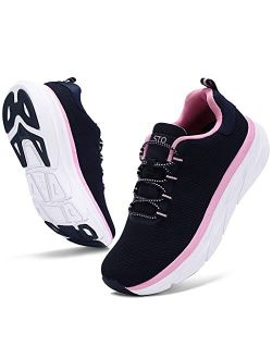 Walking Shoes Women Slip on Breathable Tennis Fashion Sneakers for Workout Comfortable Arch Support