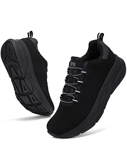 STQ Walking Shoes Women Slip on Breathable Tennis Fashion Sneakers for Workout Comfortable Arch Support