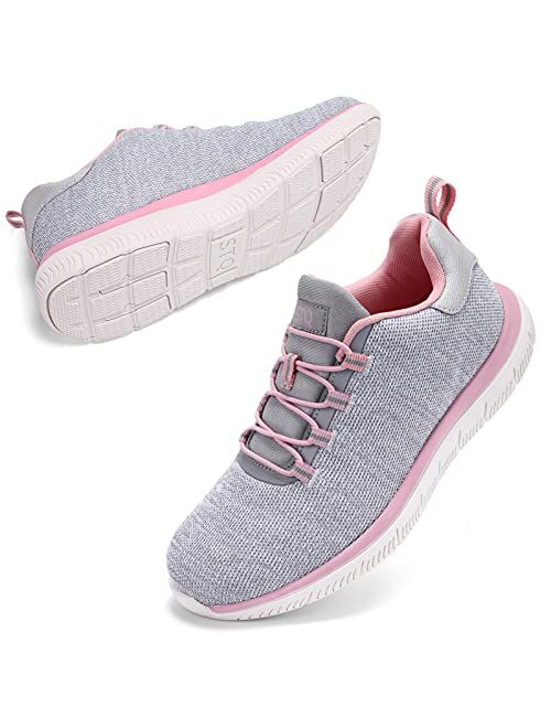 STQ Womens Walking Shoes Slip On Mesh Sneakers Lightweight Comfortable Arch Support