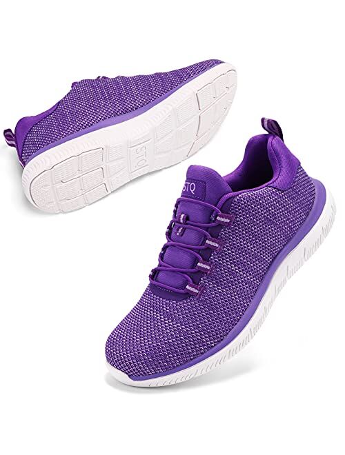 STQ Womens Walking Shoes Slip On Mesh Sneakers Lightweight Comfortable Arch Support