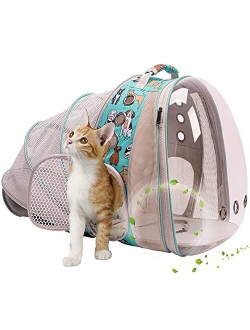 Halinfer Cat Bubble Backpack Carrier, Space Capsule Transparent Pet Carrier Backpack for Small Dog, Pet Carrying Hiking Traveling Backpack