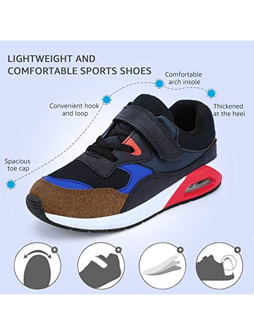 STQ Kids Shoes Lightweight Breathable Athletic Boys Sneakers for Running Tennis Sports