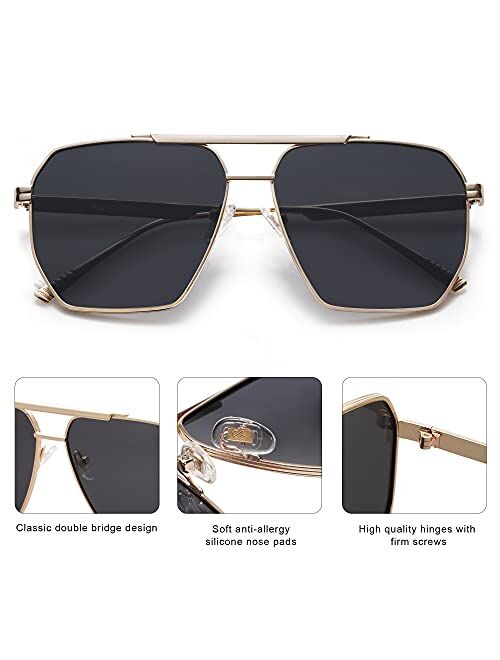 Buy SOJOS Retro Oversized Square Polarized Sunglasses for Women Men ...