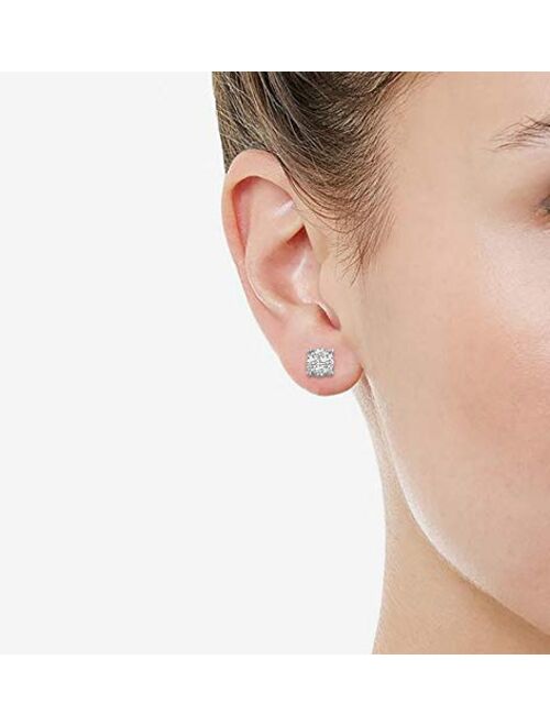 Fifth And Fine 1/4Ct Women Round Diamond Stud Earrings Set In Sterling Silver