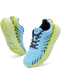 Women's Cushioned Walking Shoes Lace-up Tennis Sneakers with Arch Support Lightweight Non Slip