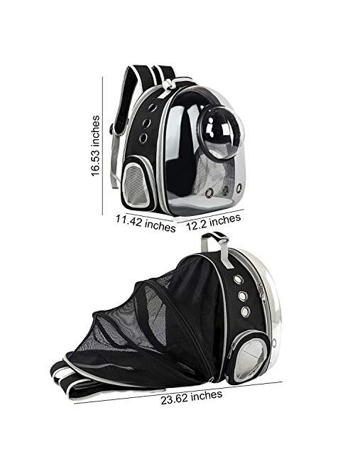 AJY Pet Clear Cat Backpack Carrier Foldable Breathable Pet Rucksack Carrier for Puppy Dog Cat Lightweight Cat Backpack Designed for Travel, Hiking, Walking & Outdoor Use