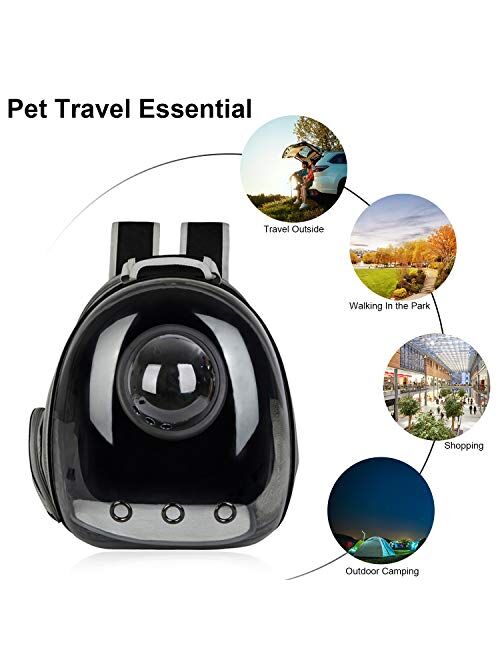 AJY Pet Clear Cat Backpack Carrier Foldable Breathable Pet Rucksack Carrier for Puppy Dog Cat Lightweight Cat Backpack Designed for Travel, Hiking, Walking & Outdoor Use