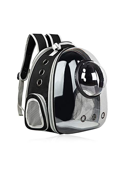 AJY Pet Clear Cat Backpack Carrier Foldable Breathable Pet Rucksack Carrier for Puppy Dog Cat Lightweight Cat Backpack Designed for Travel, Hiking, Walking & Outdoor Use