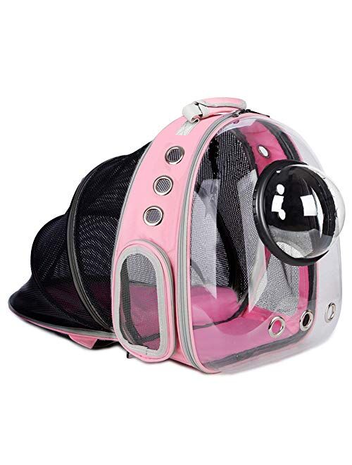 AJY Pet Clear Cat Backpack Carrier Foldable Breathable Pet Rucksack Carrier for Puppy Dog Cat Lightweight Cat Backpack Designed for Travel, Hiking, Walking & Outdoor Use