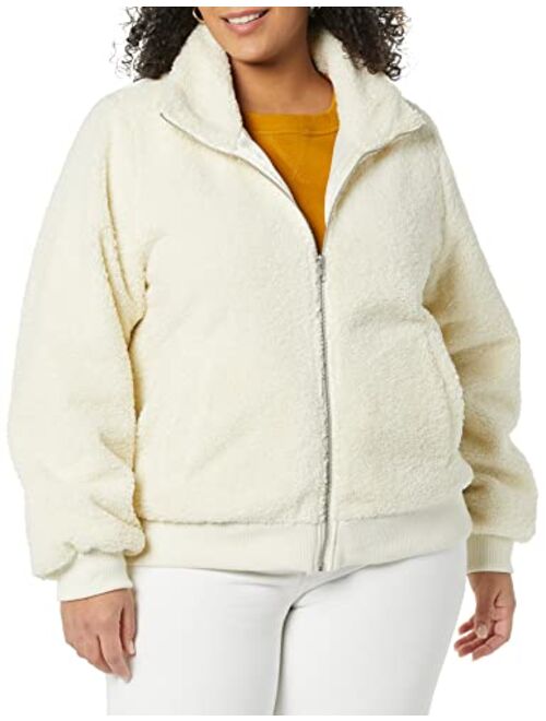 Amazon Essentials Women's Teddy Faux Shearling Funnel Collar Jacket