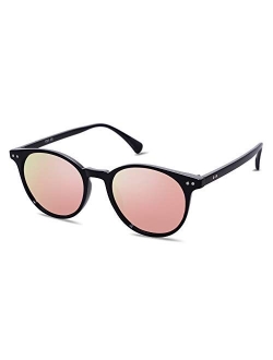 Small Round Classic Polarized Sunglasses for Women Men Vintage Style UV400 Lens SJ2113