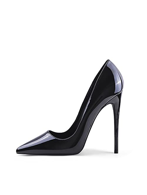 Elisabet Tang Women Pumps, Pointed Toe High Heel 4.7 inch/12cm Party Stiletto Heels Shoes