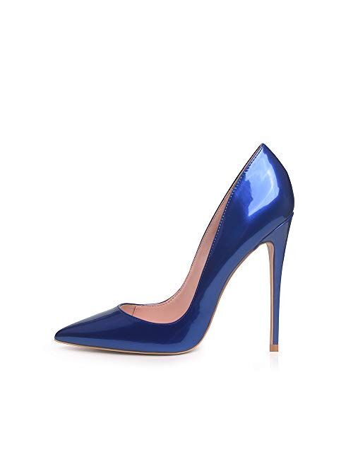 Elisabet Tang Women Pumps, Pointed Toe High Heel 4.7 inch/12cm Party Stiletto Heels Shoes