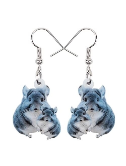 NEWEI Acrylic Guinea Pig Hamster Earrings Dangle Drop Cute Animal Jewelry For Women Girl Charm Gift