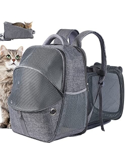 Phoenix Kiss cat backpack expandable - pet carrier backpack - cat carrier backpacks for large cats 20lbs , puppy pet backpack carrier for small dogs, airline cat travel b