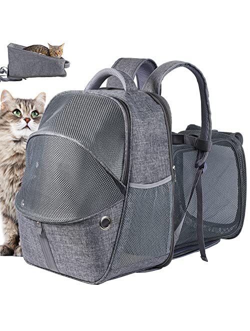 Phoenix Kiss cat backpack expandable - pet carrier backpack - cat carrier backpacks for large cats 20lbs , puppy pet backpack carrier for small dogs, airline cat travel b