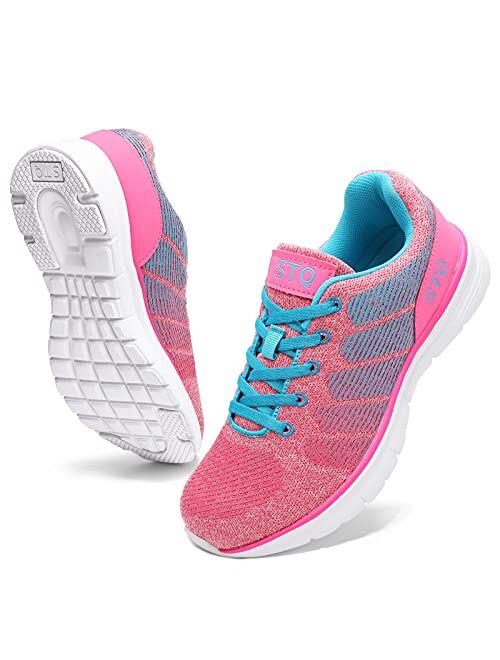 STQ Breathable Walking Tennis Shoes for Women Road Running Shoes Comfortable Mesh Fashion Sneakers