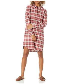 Amazon Brand - Goodthreads Women's Flannel Long Sleeve Relaxed Fit Popover Shirt Dress