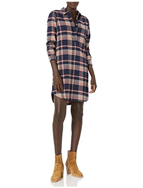 Amazon Brand - Goodthreads Women's Flannel Long Sleeve Relaxed Fit Popover Shirt Dress