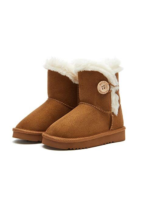 Weestep Wood Button Warm Shearling Winter Lightweight Snow Boots